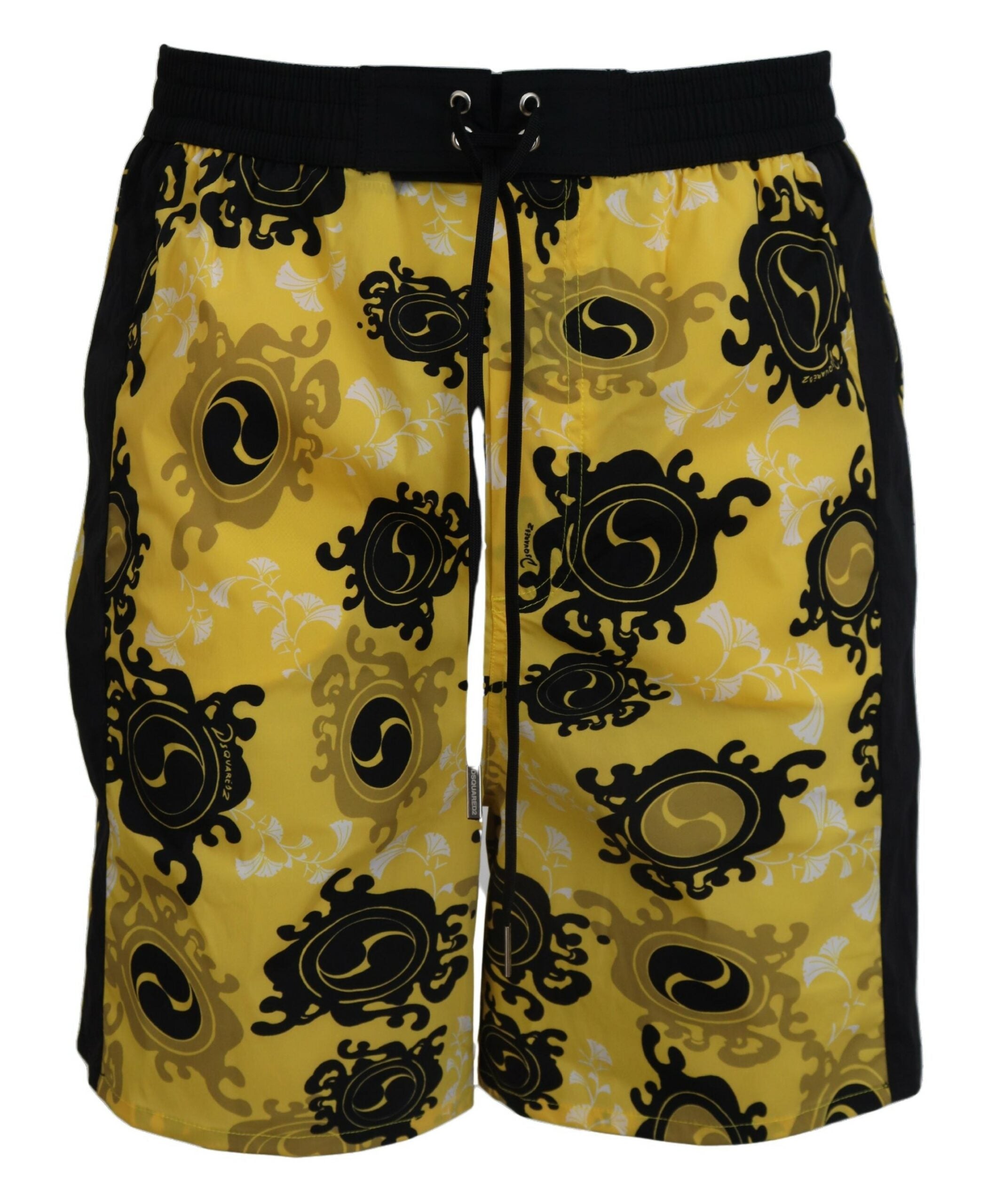 Dsquared² Sarı blok desenli deniz şortu boxer